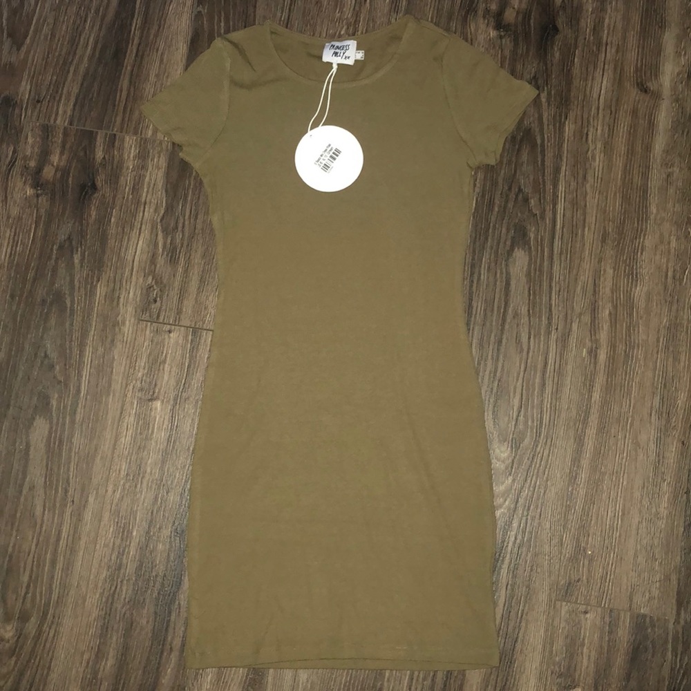 NWT khaki/olive green t-shirt dress